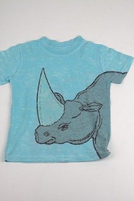 Kids Ink Blue Rhino Boy Tee Shirt Child 3188