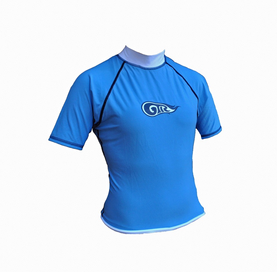 Womens Blue Rash Guard   Water Sports  Lycra