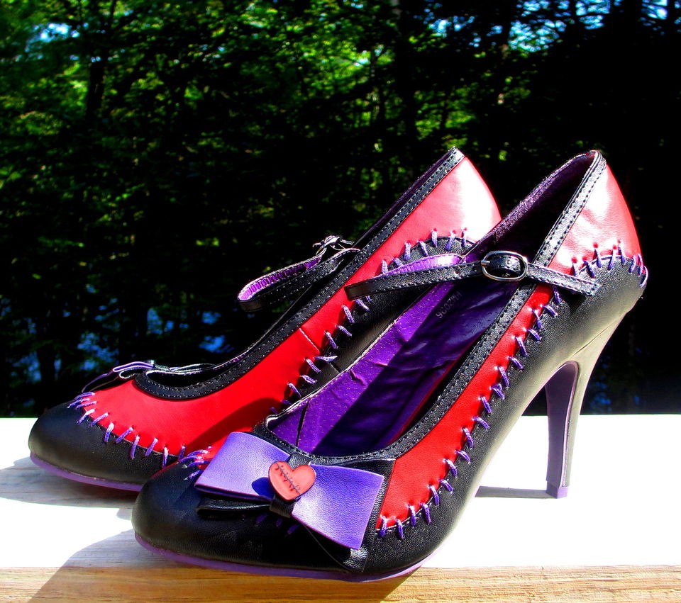 TUK Womans 5 6 7 8 9 10 11 MONSTER MASH Black RED Purple STITCH HI 