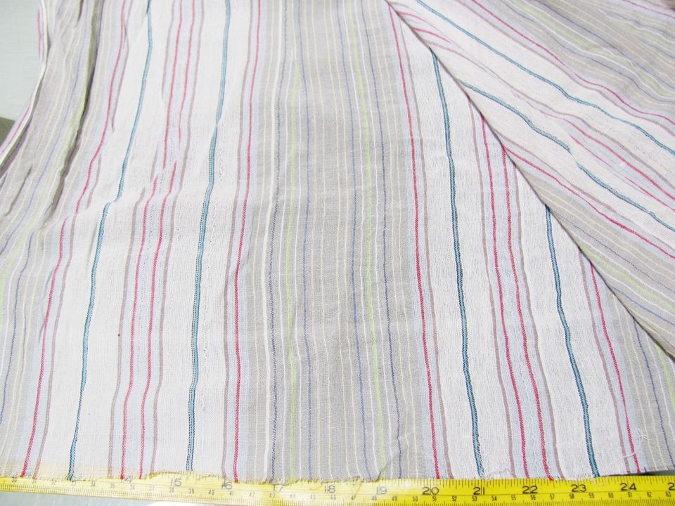 BTY STRIPED LIGHT WEIGHT COTTON GAUZE FABRIC 39 WIDE