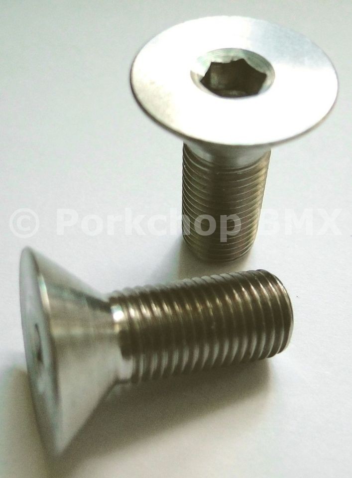 Titanium BMX crank spindle bolts for Profile cranks   3/8 X 24T X 3/4 