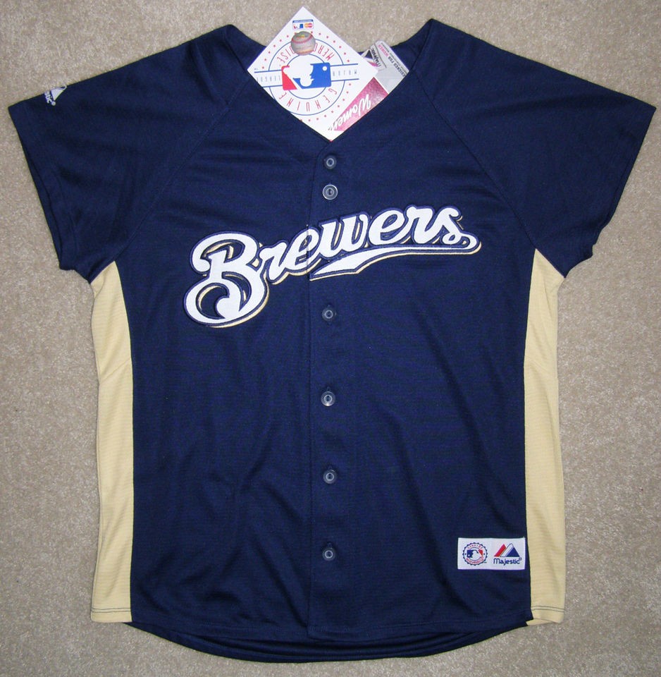 Majestic Milwaukee Brewers Womens Team Fashion Sewn Jersey