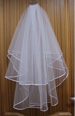   /ivory 2 layer short Veil custom bridal bridesmaid/prom/wedding dress