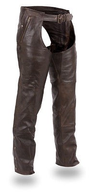 motorcycle brown leather chaps