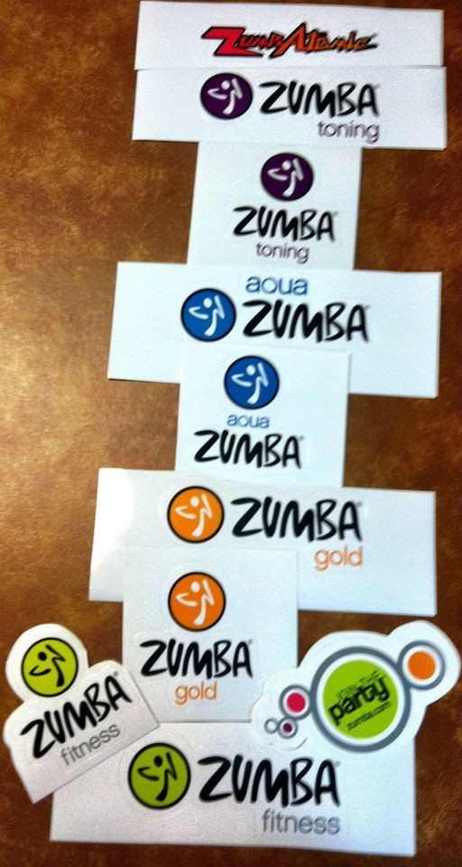 Zumba Fitness Bumper Stickers Zumbatomic Toning Aqua Gold 