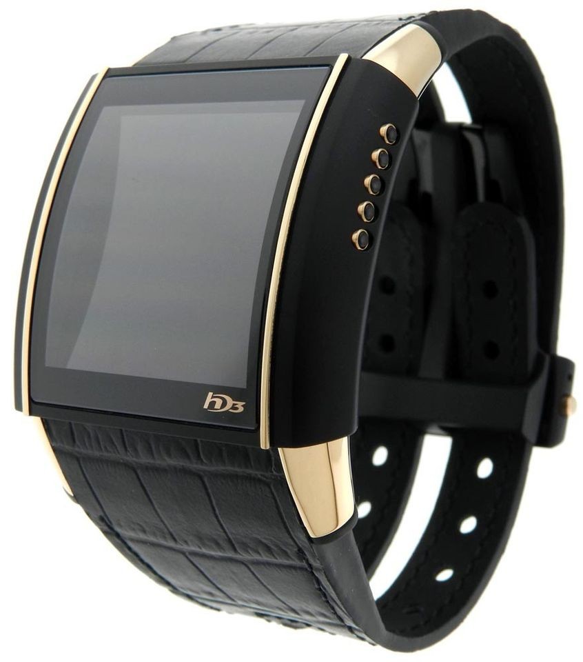 Brand New Mens HD3 SLYDE Digital Touch Screen Black PVD & 18K Gold 