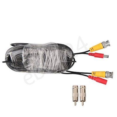   CCTV SECURITY CAMERA CABLE SURVEILLANCE WIRE VIDEO BNC CORD POWER DVR