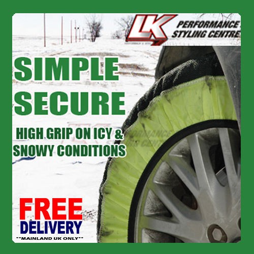 PAIR CAR SNOW ICE TYRE SOCKS CHAINS 205 / 60 R14 FANTASTIC GRIP ON 