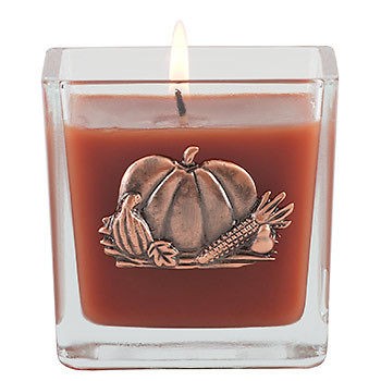Aromatique Pumpkin Scented 6oz (170g) Rust Candle in Glass w 