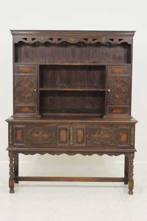 Antique Scottish Oak Welsh Dresser, Sideboard, Buffet with Plate Rack 