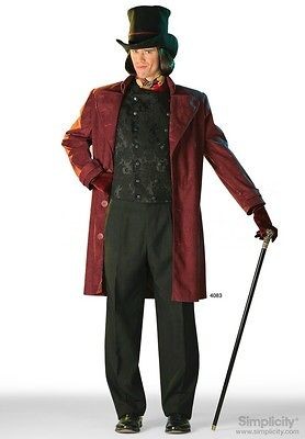   Coat w Cape Coachman Mens Costume GreatCoat Simplicity Pattern 4083