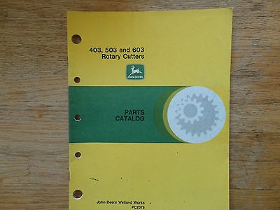 John Deere 403 503 603 rotary cutter brush hog parts catalog manual JD