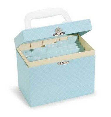 Reply Card Wedding Guest Organizer Tote Box Keepsake Blue 12 Alphabet 