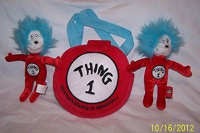 DR SUESS CAT IN THE HAT THING 1 AND THING 2 PLUSH CARRY CASE / PURSE