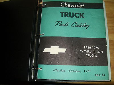 1946 1970 CHEVY TRUCK PARTS CATALOG / ORIGINAL G.M. PARTS BOOK