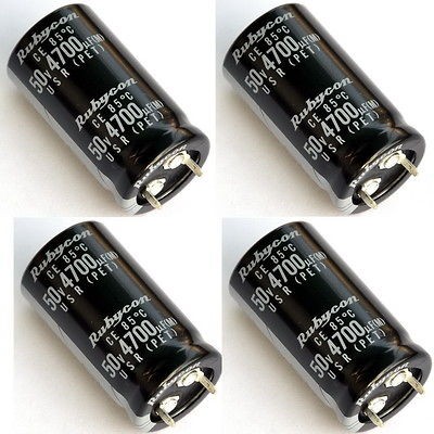 4x Japan RUBYCON 4700uF / 50V Electrolytic Capacitors. SKU167006