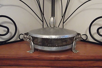   BUENILUM ALUMINUM CASSEROLE SERVING DISH w ORIGINAL PYREX GLASS INSERT