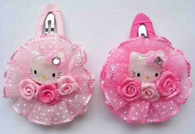 10 pcs Hello Kitty Flower Color baby girl hair clip Pin bow 2 Inch 