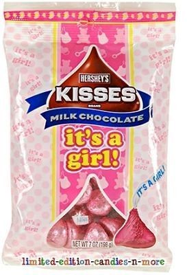 Its a Girl Hersheys Kisses (2 Bags)   For Baby Shower Candy Favors