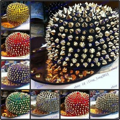 New Hedgehog Punk Hiphop Men Women Kid Unisex Hat Gold Spikes Spiky 