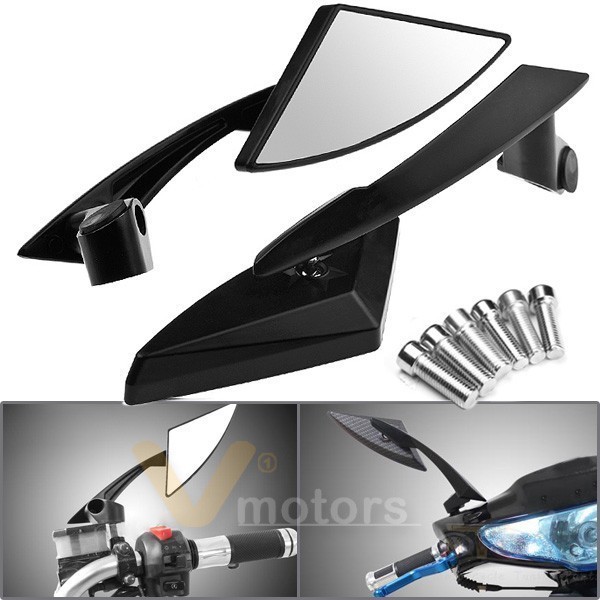 2x Black Blade Diamond Style Side Mirror For Cruiser Chopper Touring 