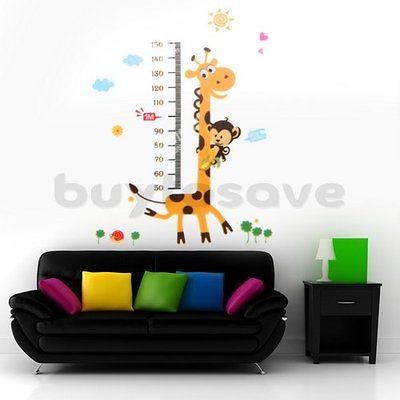   Giraffe Ruler Figures Window Art Wall Paper Mural Decal Sticker