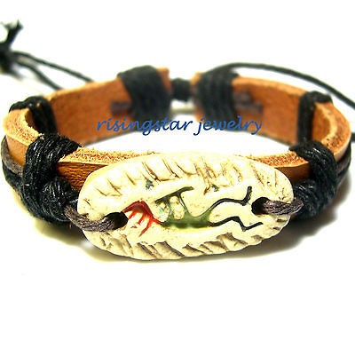   Native American Tribal FERTILITY Deity KOKOPELLI Leather Bracelet