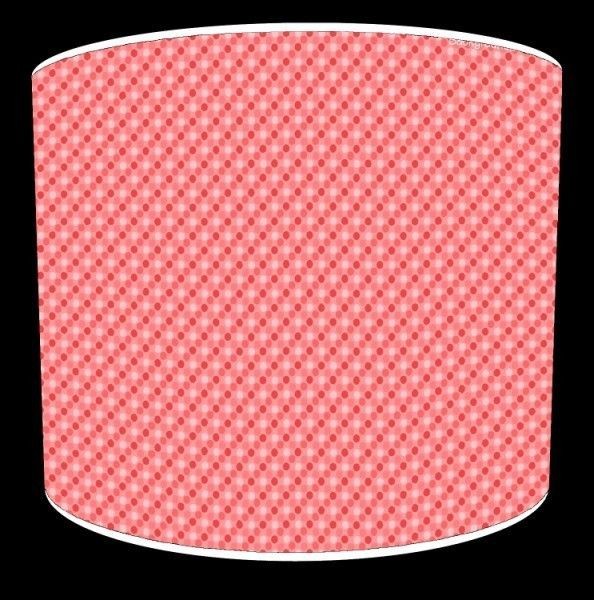 Red and Pink Polka Dot Pattern Drum Lamp Shades Ceiling Light Table 