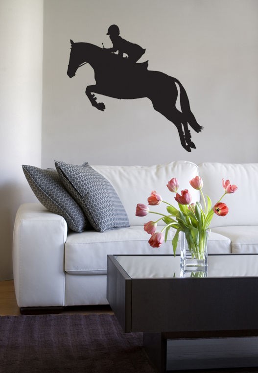 Horse Riding Woman Horse Box/Trailer Wall Art Tattoo Vinyl Decal 