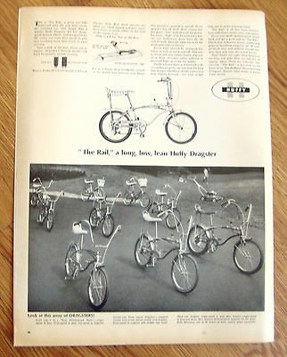 1967 Huffy Bicycles Ad The Rail A long Low Lean Huffy Dragster 