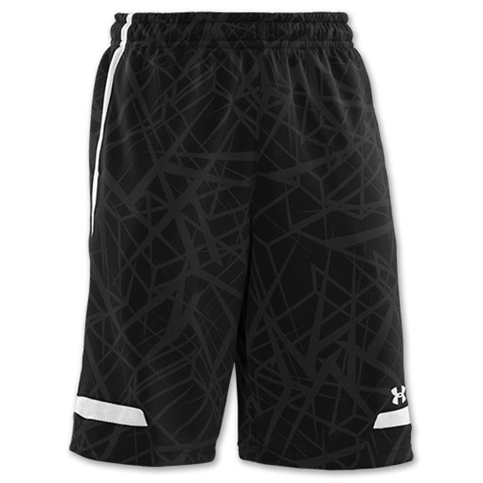   Shutdown Mens Blk/Wht Basketball Shorts With HeatGear #1221669