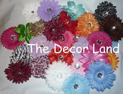 25 4 5 Silk Flower Heads Lot Make your own headbands Gerber Daisy 