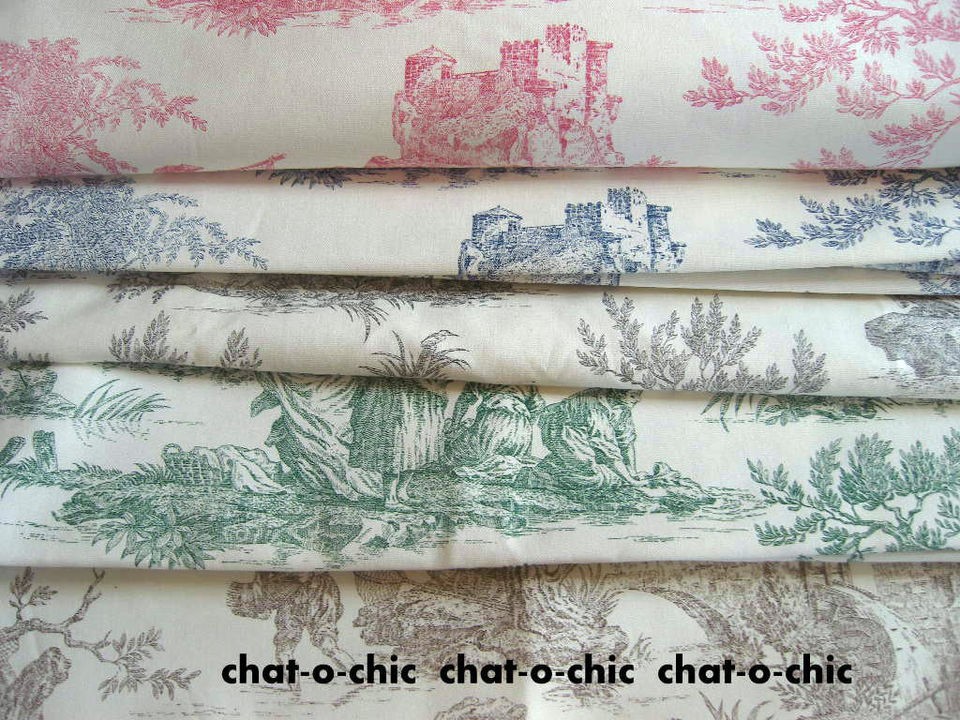 FABRIC BY HALF METER FRENCH TOILE DE JOUY SUPERB QUALITY COTTON 