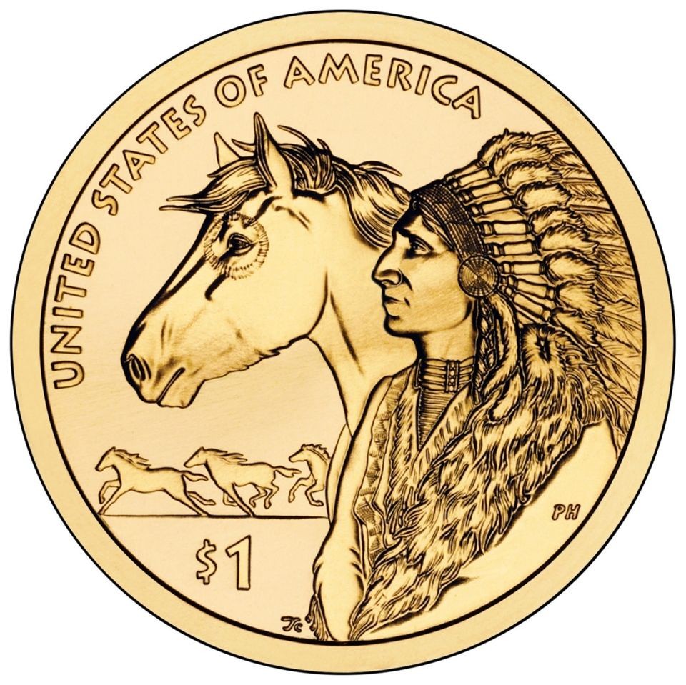 2012 P&D set BU Sacagawea Native American Dollars Trade Routes Design