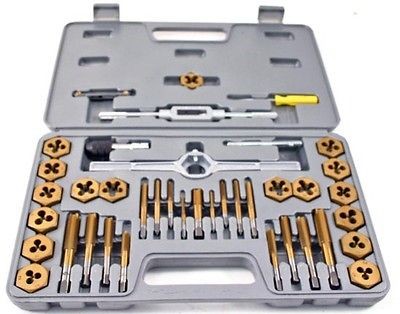 NEW TITANIUM 40 PC TAP AND DIE TOOLS SET METRIC W CASE