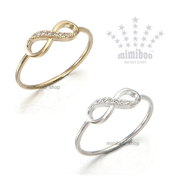 Infinity Eternity Eternal Symbol Love Forever CZ Mini Size Thin Band 