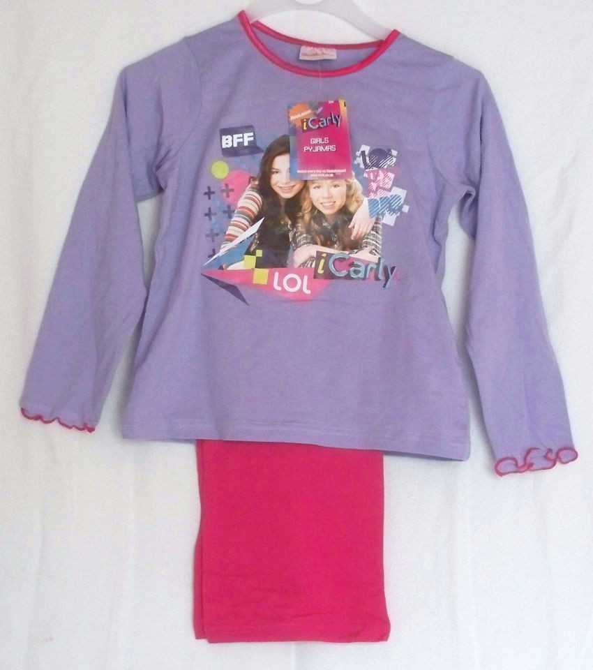 Girls New iCarly Cotton Pyjamas Lilac/Pink