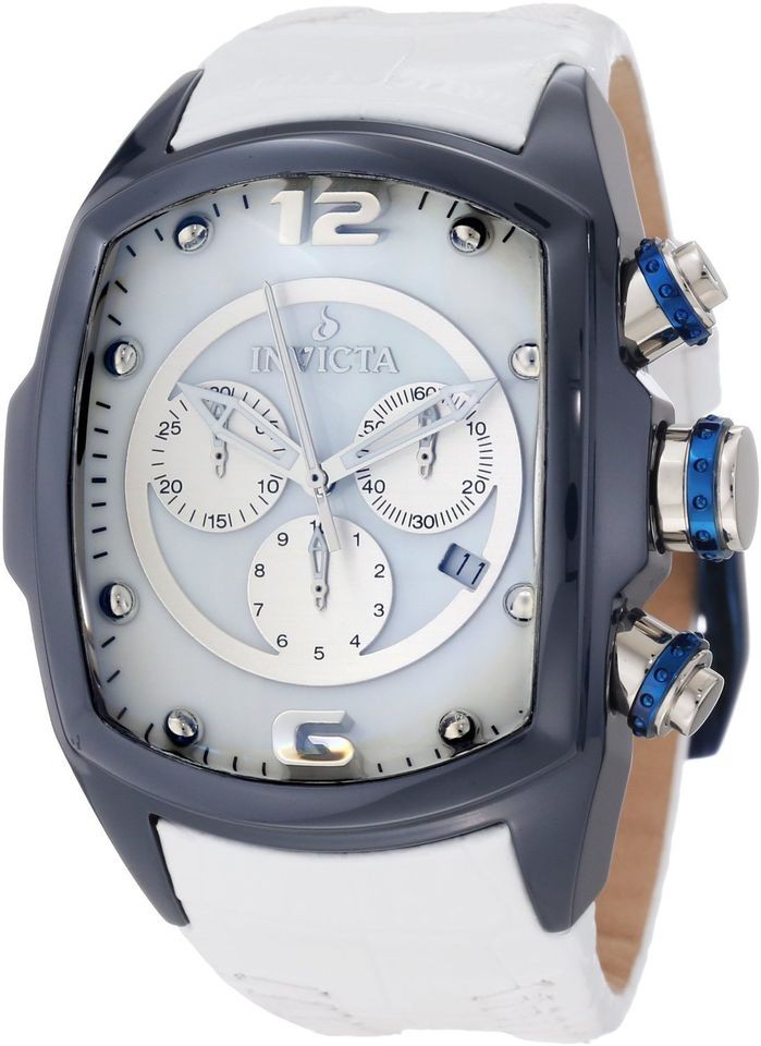  MEN’S INVICTA SWISS CERAMIC LUPAH REVOLUTION WHITE LEATHER WATCH 