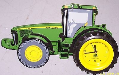 JOHN DEERE MODERN CAB TRACTOR w/ RUBBER TIRE CLOCK WALL OR DESK 