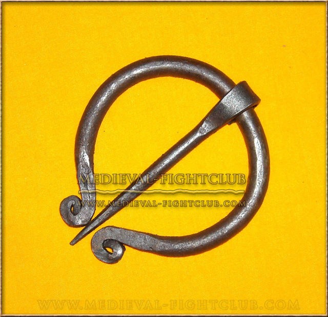 Penannular wrought iron cloak pin clasp hand made