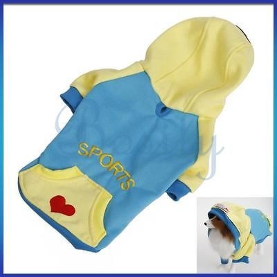 Puppy Pet Dog Doggie Sports Shirt Hooded Hoodie Coat Jacket Tracksuit 