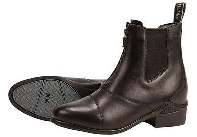 DUBLIN Defy Jodhpur Paddock Boots   Zip Up   Leather   Ladies   BLACK