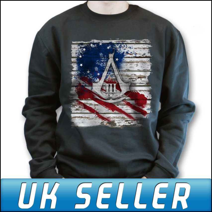 Assassins Creed 3 Join or Die Sweater Sweatshirt Jumper Top Mens 