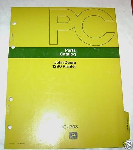 John Deere 1290 Planter Parts Catalog manual book jd