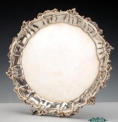 George III Sterling Silver Salver Ebenezer Coker 1757