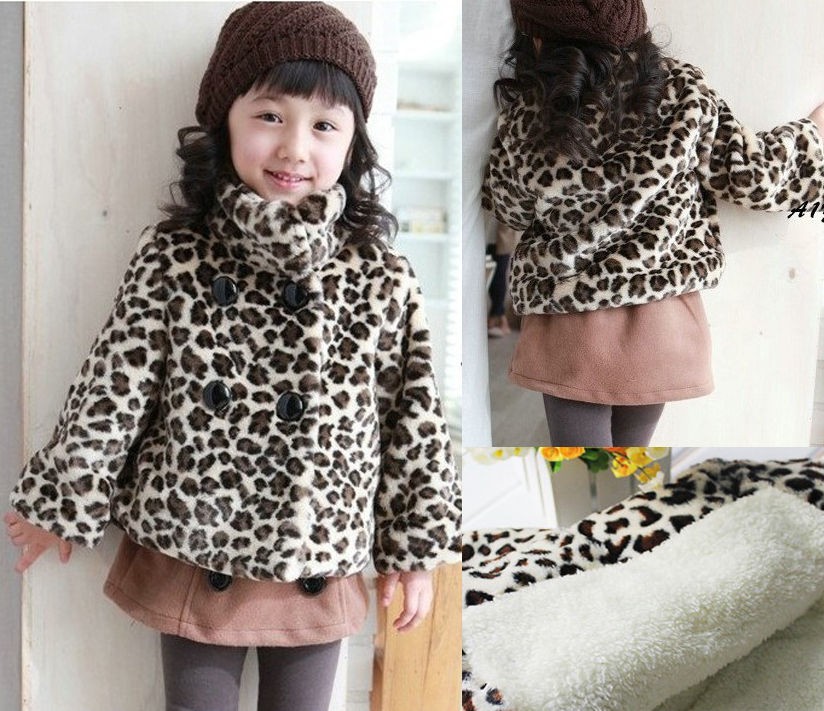 Girls Leopard Coat Winter Kids Jacket Snowsuit Toddler 1 6Y School 