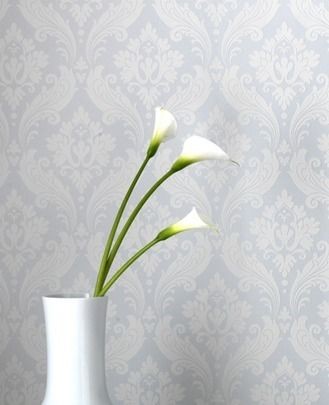 KELLY HOPPEN 30 158 VINTAGE FLOCK WALLPAPER WHITE MAX POSTAGE £5.99