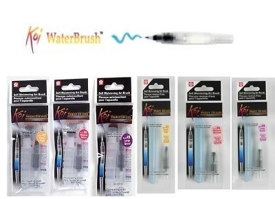 Sakura Koi Waterbrush 9ml or 4ml tank , 3 round brush sizes, choose 