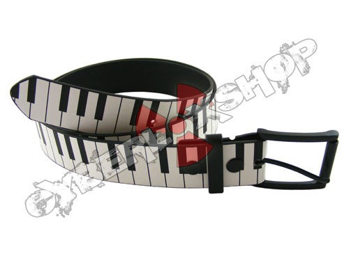 PIANO KEYS KEYBOARD LEATHER MENS WOMENS SNAP ON BELT EMO GOTH PUNK 