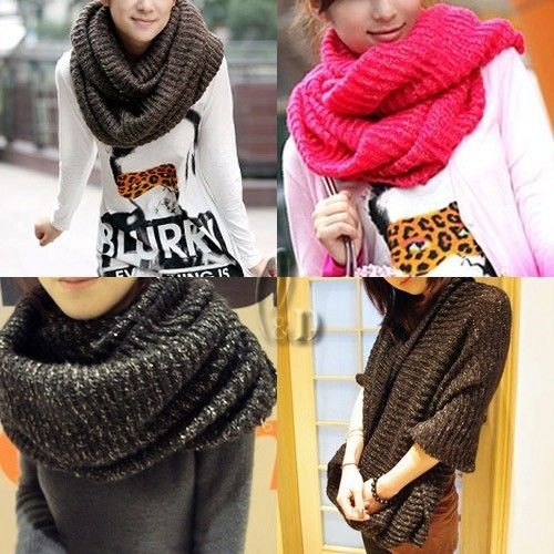 Warmer Knit Oversized Neck Circle Cowl Scarf Shawl Wrap sc752